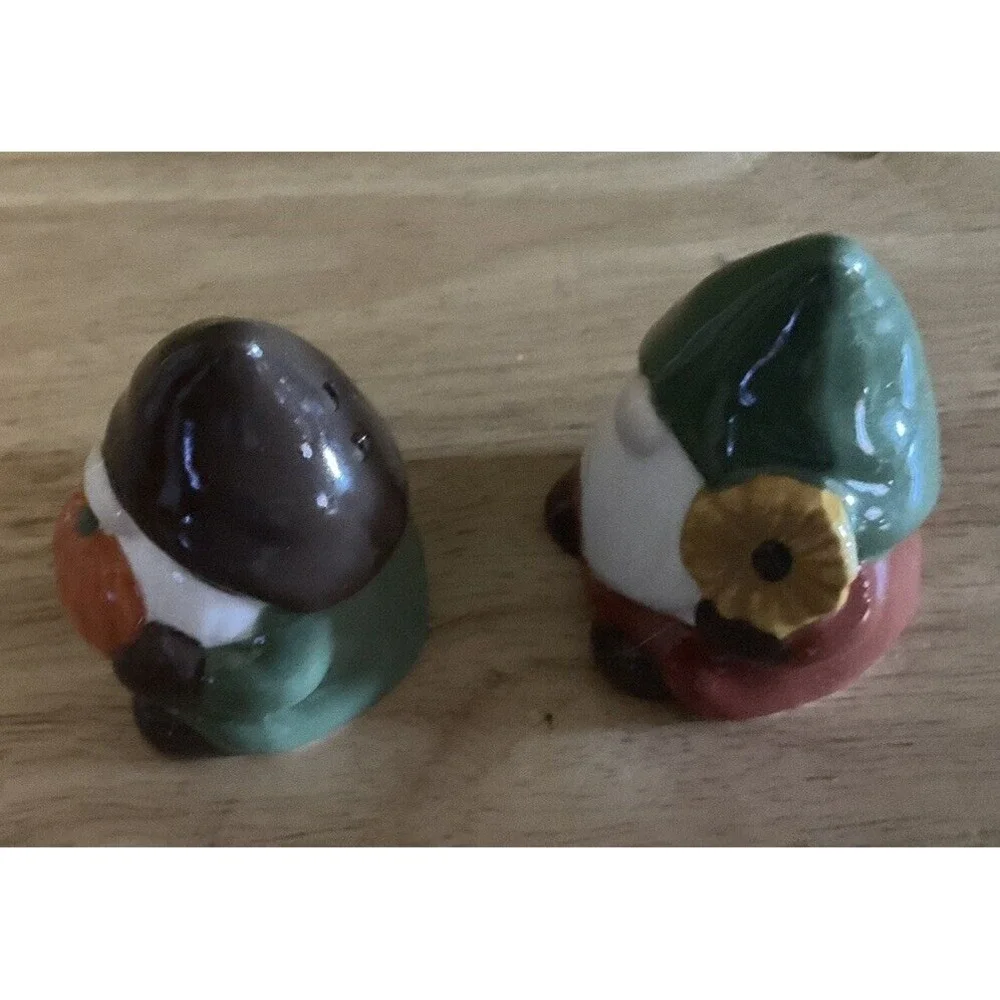 Fall Gnomes Salt And Pepper Shakers, 2 1/4 In High,‎ Sunflower And Pumpkin